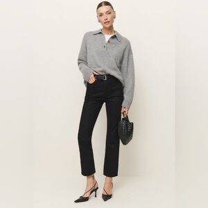 Reformation Black Cropped Ankle Jeans